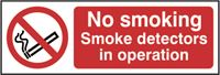 No Smoking - Smoke detectors in Operation - 300x100mm - SAV SK13316
