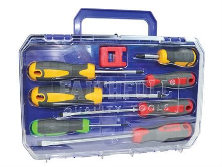 FAITHFULL Soft Grip Screwdriver Set -8 pieces with Magnetiser CT2959