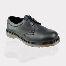 QUALITY Air-Cushioned Black Smooth Leather Safety Shoe SB SRA SF7679
