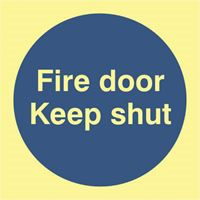Fire Door Keep Shut - 100x100mm - Photoluminescent - PVC SK0220