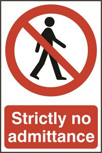 Strictly No Admittance - 200x300mm - PVC SK0608