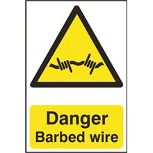 Danger Barbed Wire - 200x300mm - PVC SK1115