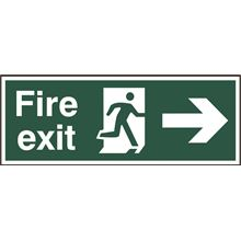Fire Exit Sign - Arrow Right - 400x150mm - RPVC SK12001