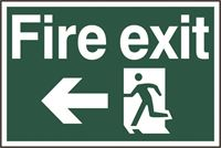 Fire Exit Sign- Arrow Left - 300x200mm - PVC SK1506