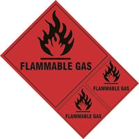 Flammable Gas - Hazard Diamond - 3 per Sheet - 300x200mm - SAV SK1852