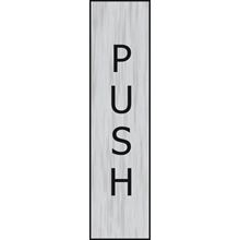 Push - Vertical - 200 x 50mm - Stainless Steel Effect - PVC SK6309