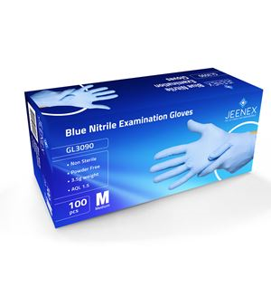 Disposable Nitrile Gloves Blue 3.5g Box of 100 GL3090