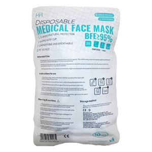 (Pack of 10) 3ply Type Disposable Masks (x10) CV19M FA0035