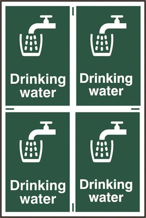 Drinking Water Signs- 4 per sheet - 200x300mm - PVC SK1532